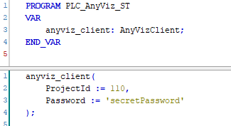 Example of integration of the Data Analyzer Cloud Adapter function module in structured text