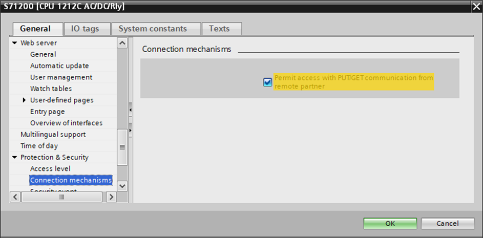 Enable PUT/GET communication in TIA Portal